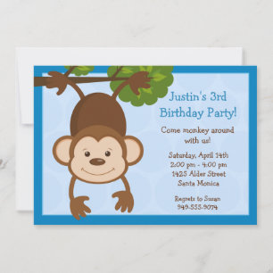 Monkey Birthday Party Invitation