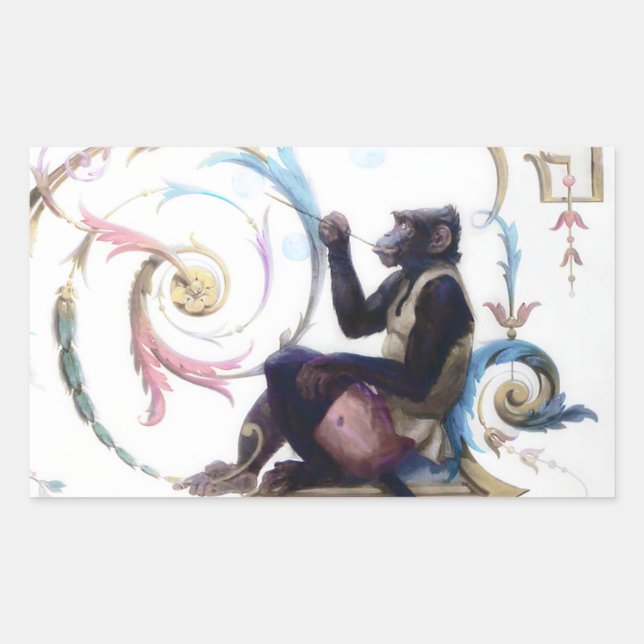 Monkey Blowing Bubbles Sticker (Front)