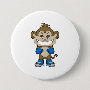 Monkey Boxing Boxer Boxing gloves 3 Inch Round Button