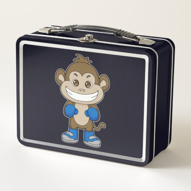 Monkey Boxing Boxer Boxing gloves Metal Lunch Box (Front)