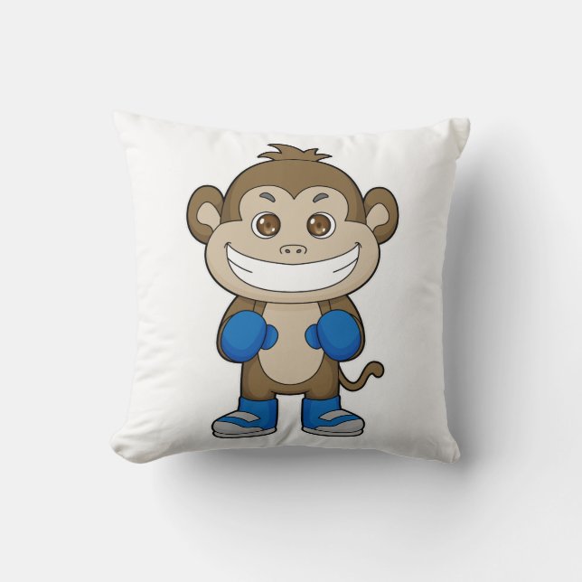 Monkey Boxing Boxer Boxing gloves Throw Pillow (Front)