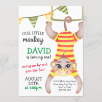 Monkey Boy First Birthday Wild One Circus Monkey