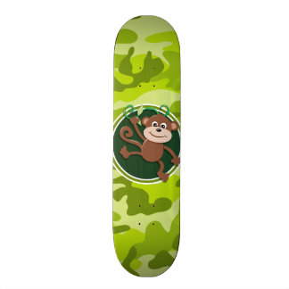 Monkey; bright green camo, camouflage skateboard