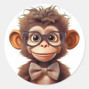 Monkey business classic round sticker