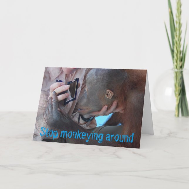 Monkey Business Fountain of Youth Birthday Card (Front)