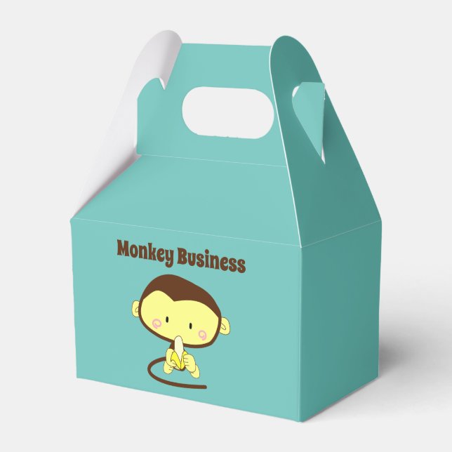 Monkey Business Funny Cartoon Monkey Design Favor Box (Front Side)