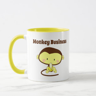 Monkey Business Funny Cartoon Monkey Design Mug