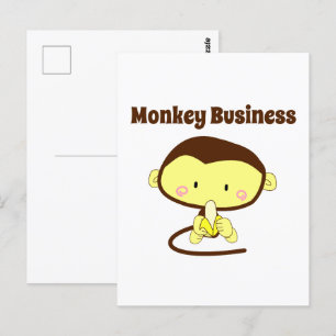 Monkey Business Funny Cartoon Monkey Design Postcard