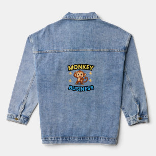 Monkey Business Funny  Denim Jacket
