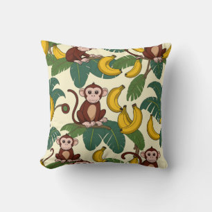 "Monkey Business Tees" Throw Pillow