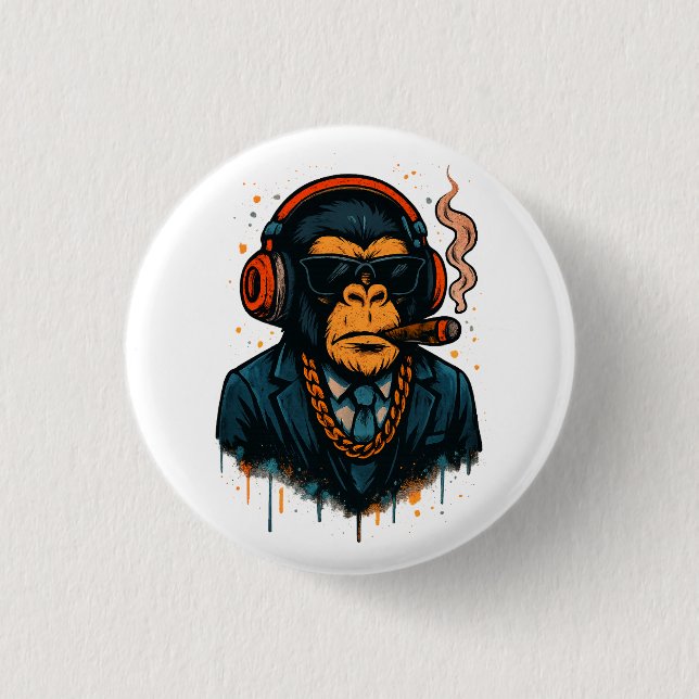 Monkey Business - The Boss of Monkey 1 Inch Round Button (Front)