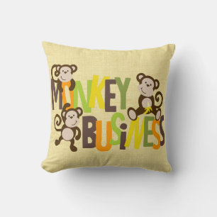 Monkey Business Throw Pillow