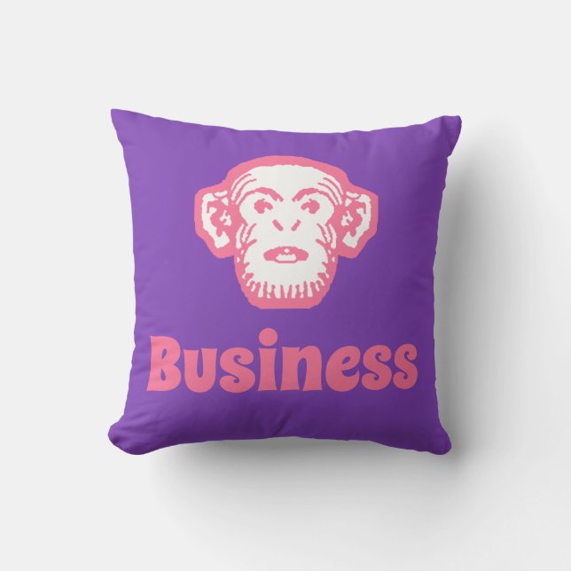 Monkey Business Throw Pillow (Front)