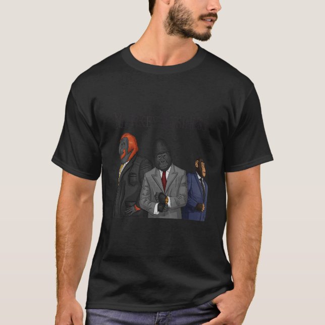 Monkey Business With Three Monkeys In Suits T-Shirt (Front)