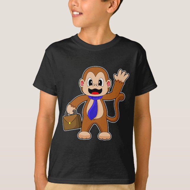 Monkey Businessman Briefcase T-Shirt (Front)