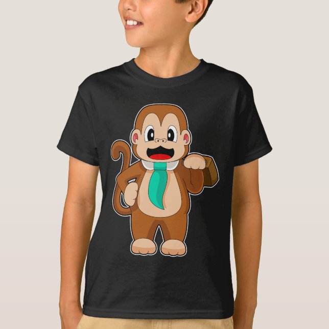 Monkey Businessman Suitcase T-Shirt (Front)