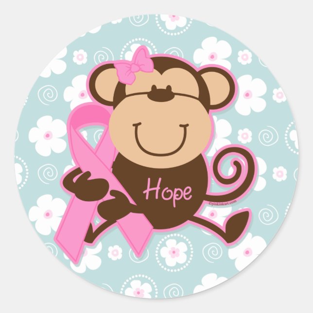 Monkey Cancer Hope Sticker (Front)