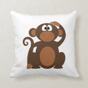 Monkey cartoon throw pillow