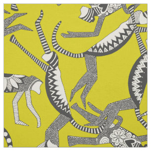 monkey chartreuse fabric