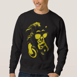 Monkey Chimp With Sunglasses And Headphones 2 Sweatshirt