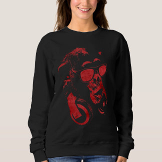 Monkey Chimp With Sunglasses And Headphones 5 Sweatshirt