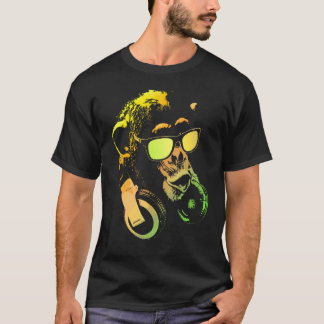 Monkey Chimp With Sunglasses And Headphones T-Shirt
