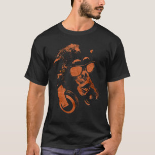 Monkey Chimp With Sunglasses And Headphones T-Shirt