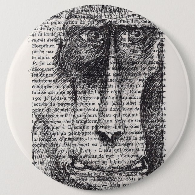 Monkey Chinese New Year 2016 Chinese Astrology 6 Inch Round Button (Front)