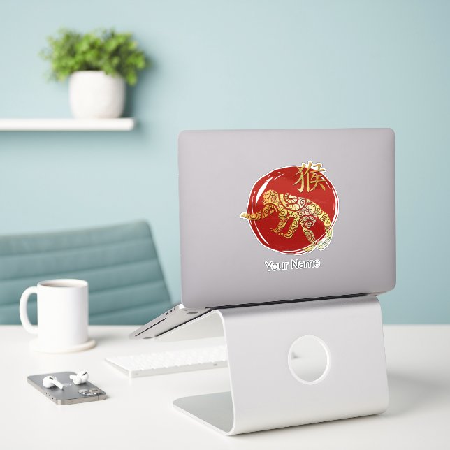 Monkey Chinese Zodiac Horoscope Constellation Sign (Laptop On Desk)