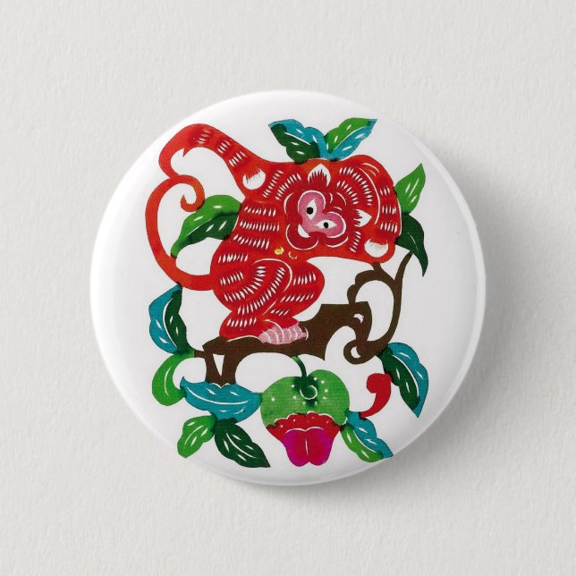 Monkey-Chinese Zodiac Sign 2 Inch Round Button (Front)