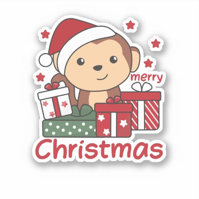 Monkey Christmas Gift Winter Animals Monkeys (Front)