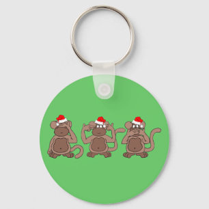 monkey Christmas Keychain