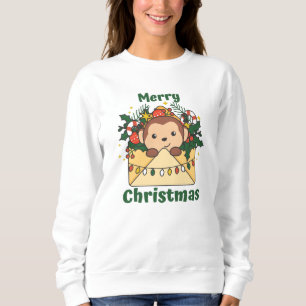 Monkey Christmas Letter Winter Animals Monkeys Sweatshirt