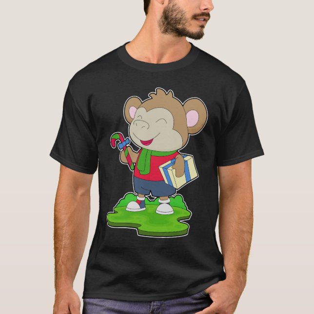 Monkey Christmas Package T-Shirt (Front)