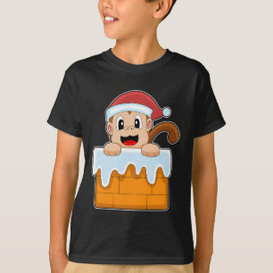 Monkey Christmas Santa hat T-Shirt