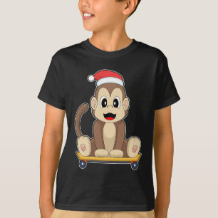 Monkey Christmas Skateboard T-Shirt