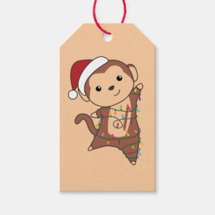 Monkey Christmas Snow Winter Animals Monkeys Gift  Tags