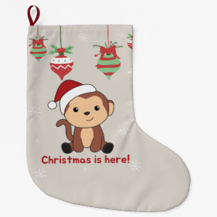 Monkey Christmas Snow Winter Animals Monkeys Large Stocking
