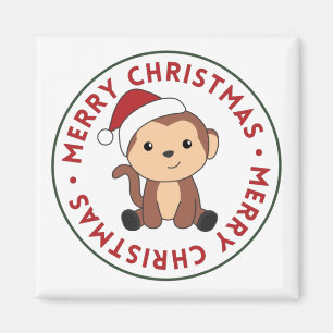 Monkey Christmas Snow Winter Animals Monkeys Magne Magnet
