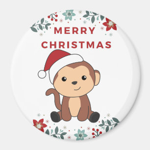 Monkey Christmas Snow Winter Animals Monkeys Magne Magnet