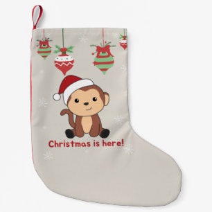 Monkey Christmas Snow Winter Animals Monkeys Small Small Christmas Stocking