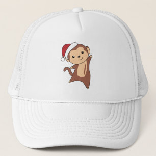 Monkey Christmas Snow Winter Animals Monkeys Trucker Hat