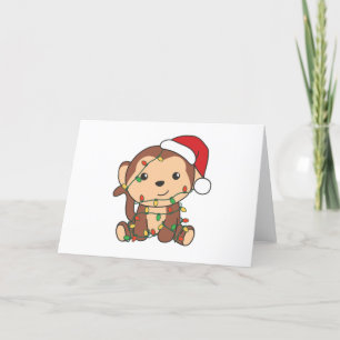 Monkey Christmas Winter Animals Monkeys Holiday Card