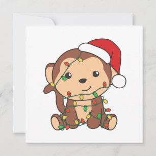 Monkey Christmas Winter Animals Monkeys Invitation