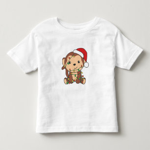 Monkey Christmas Winter Animals Monkeys Toddler T-shirt