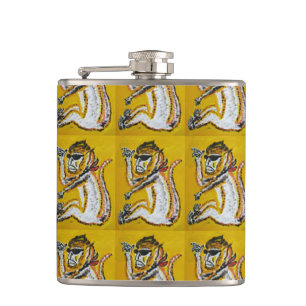 Monkey Circus Art Hip Flask