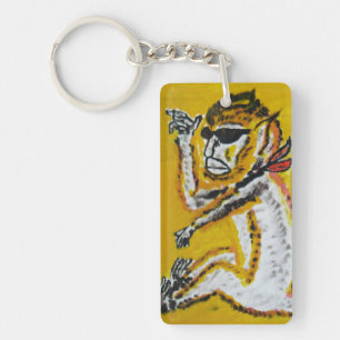 Monkey Circus Art Keychain