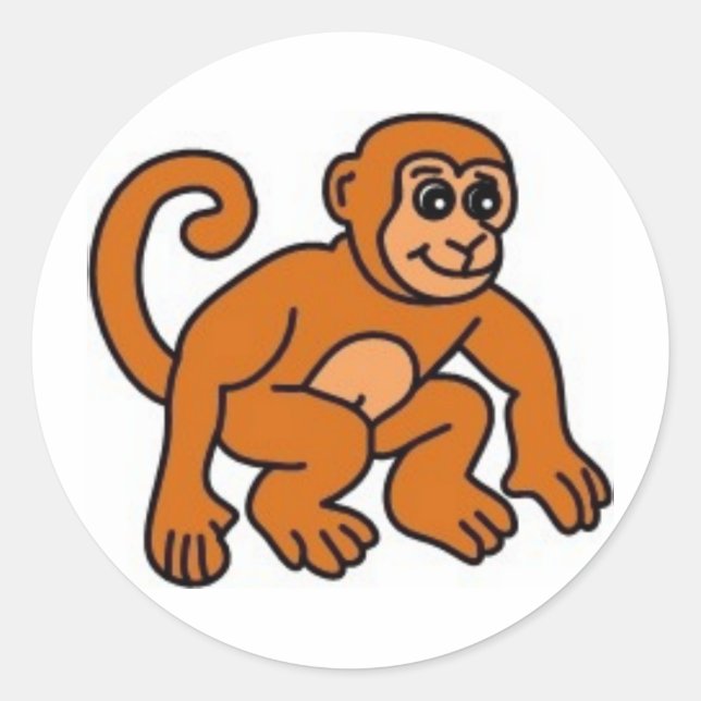 Monkey Classic Round Sticker (Front)