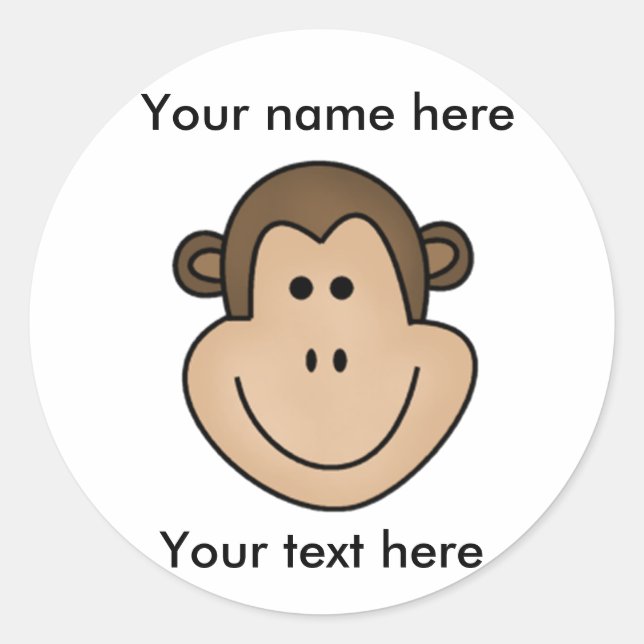 Monkey    classic round sticker (Front)