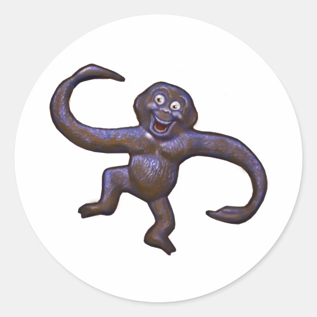 Monkey Classic Round Sticker (Front)